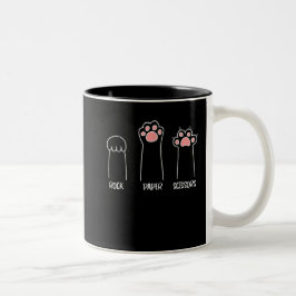 岩紙はさみハンドゲームかわいい手おもしろい猫 ツートーンマグカップ