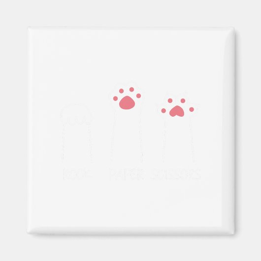 岩紙はさみハンドゲームミーム動物の肉猫 マグネット (正面)