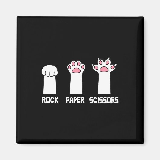 岩紙はさみ猫の足ゲームかわいい手おもしろいC マグネット (正面)