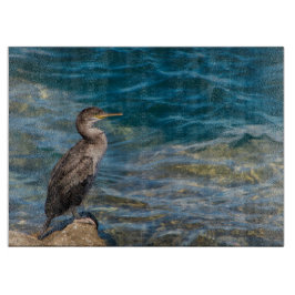 岩素晴らしの上の鵜 カッティングボード