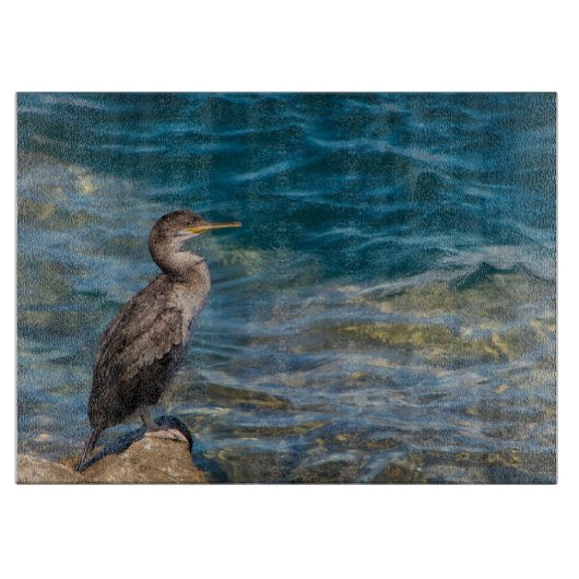 岩素晴らしの上の鵜 カッティングボード (正面)