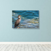 岩素晴らしの上の鵜 キャンバスプリント (インサイチュ (ウッドフロア))