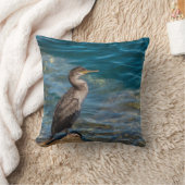 岩素晴らしの上の鵜 クッション (ブランケット)