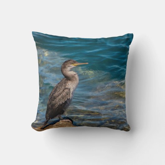 岩素晴らしの上の鵜 クッション (正面)