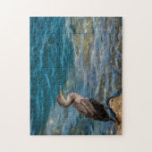 岩素晴らしの上の鵜 ジグソーパズル (縦)