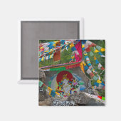 岩絵画の上の仏教 マグネット (正面/裏面)