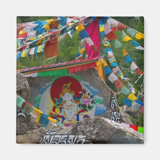 岩絵画の上の仏教 マグネット (正面)