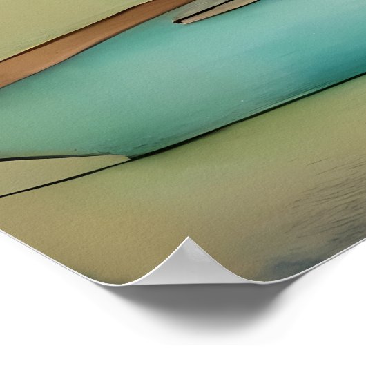 岩絵画砂漠の水源の近くのサボテン ポスター (角)