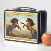 岩荷車を引く山の谷のフリシア馬 メタルランチボックス (インサイチュ)