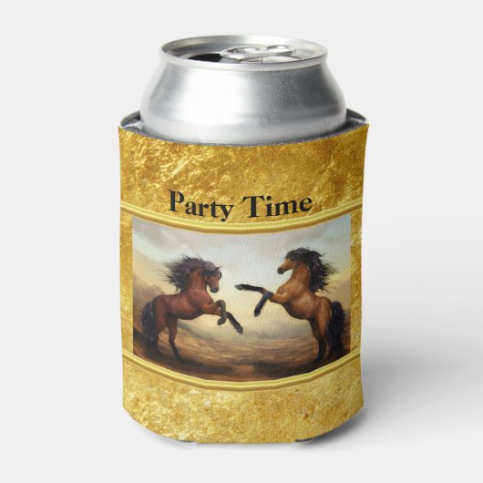 岩荷車を引く山の谷のフリシア馬 缶クーラー (缶正面)