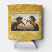 岩荷車を引く山の谷のフリシア馬 缶クーラー (裏面)