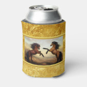 岩荷車を引く山の谷のフリシア馬 缶クーラー (缶裏面)