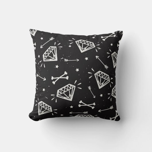 岩：グランジダイヤモンド、ボーンパターン。 クッション (正面)