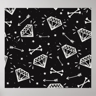 岩:グランジダイヤモンド、ボーンパターン。 ポスター