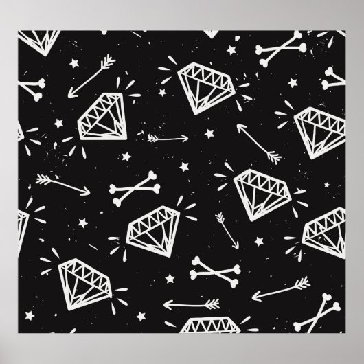 岩：グランジダイヤモンド、ボーンパターン。 ポスター (正面)