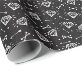 岩：グランジダイヤモンド、ボーンパターン。 ラッピングペーパー (ロールコーナー)