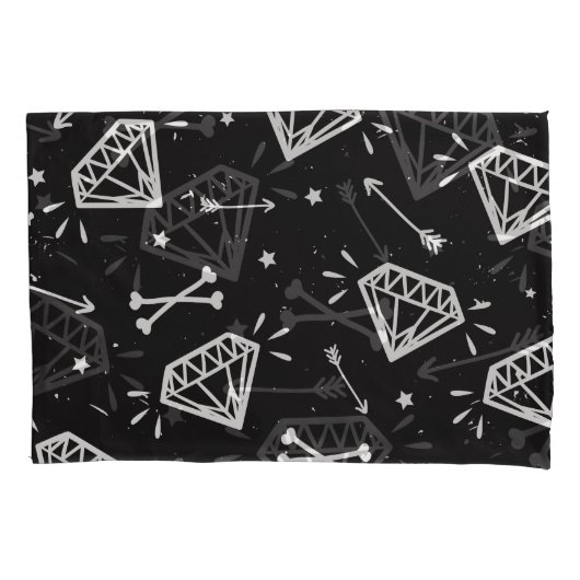 岩：グランジダイヤモンド、ボーンパターン。 枕カバー (正面)