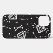 岩:グランジダイヤモンド、ボーンパターン。 Case-Mate iPhoneケース (裏面 (横))