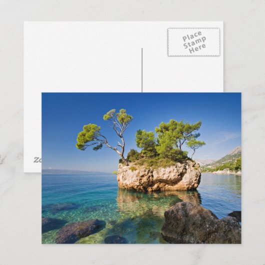 岩、海、小さな島 ポストカード (正面/裏面)