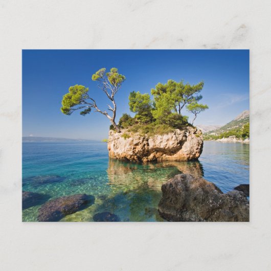 岩、海、小さな島 ポストカード (正面)