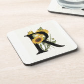 岬のデイジーのモノグラムRのコルクのコースターセット コースター (左側)