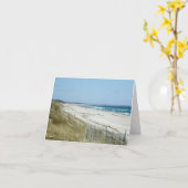 岬のビーチ--あなたの考えること カード (黄色い花)