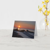 岬のブランクNotecardの日の出 カード (黄色い花)