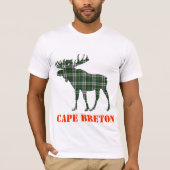 岬のブルターニュのタータンチェック格子縞のアメリカヘラジカのカスタマイズ可能なワイシャツ Tシャツ (正面)