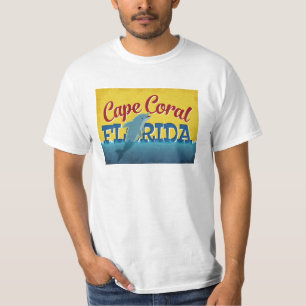 岬の珊瑚のフロリダのイルカのレトロのヴィンテージ旅行 Tシャツ
