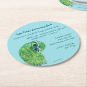 岬の珊瑚の掘り進むフクロウのコースター ラウンドペーパーコースター (アングル)