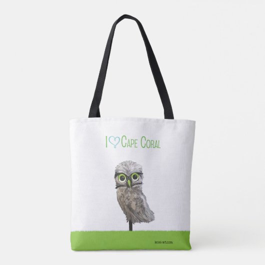 岬の珊瑚の掘り進むフクロウ トートバッグ (裏面)