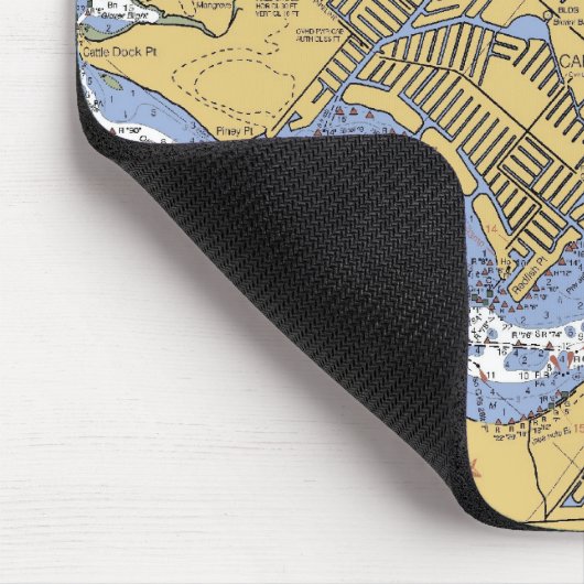 岬の珊瑚、フロリダ航海のな港の図表のmousepad マウスパッド (コーナー)