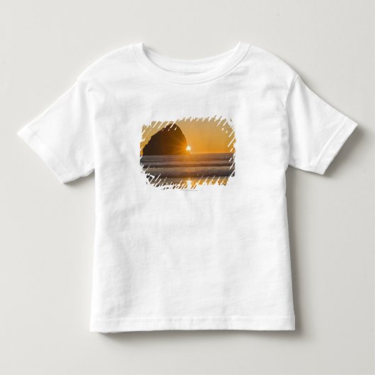 岬Kiwandaの日が差すことおよび三角波の石 トドラーTシャツ (正面)