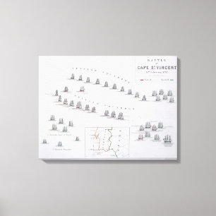 岬St.ヴィンチェンツォ、第14 Februの戦いの計画 キャンバスプリント