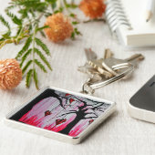 岸に乗り上げたハートの木の元の芸術Keychain キーホルダー (側面)