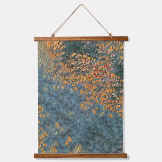 岸に花が咲く水底 吊り下げ型タペストリー (正面)