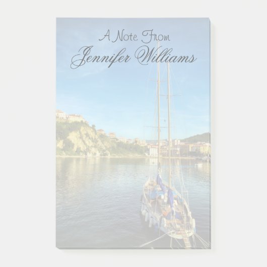 岸に近づくボート|アグロポリ ポストイット (正面)