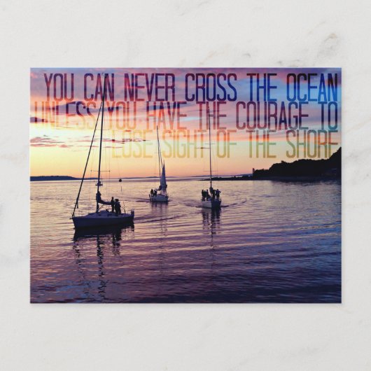 岸に離れ向かって勇気を出す ポストカード (正面)