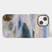 岸の岩に砕ける波 iPhoneケース (裏面横)
