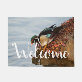 岸の木の鴨 ドアマット