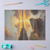 岸の離れ絵を描に乗る船 薄葉紙 (クラフト)