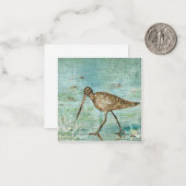 岸絵画のシギの鳥 ノートカード (正面/裏面インサイチュ)