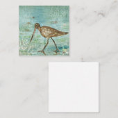 岸絵画のシギの鳥 ノートカード (正面/裏面)
