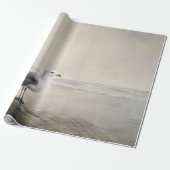 岸辺の孤独なカモメ ラッピングペーパー (アンロールド)