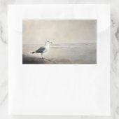 岸辺の孤独なカモメ 長方形シール (バッグ)