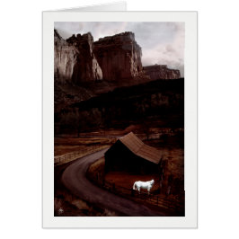 峡谷の白い絵を描馬