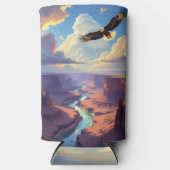 峡谷を飛ぶ鷹 スリム缶クーラー (正面)