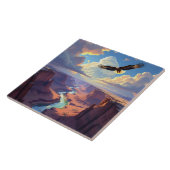 峡谷を飛ぶ鷹 タイル (側面)