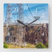 峡谷王室の橋サイドビューウォールクロック スクエア壁時計 (正面)