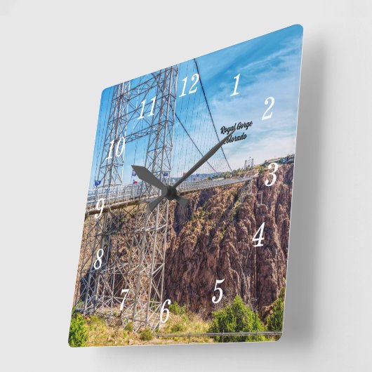 峡谷王室の橋サイドビューウォールクロック スクエア壁時計 (傾斜)